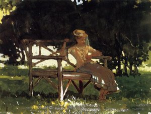 Woman On A Bench (also Known As Girl On A Garden Seat) — Winslow Homer, Contemporary Realism