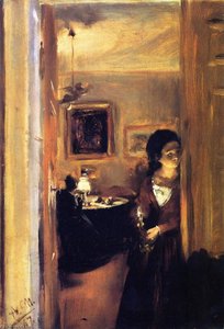 Living Room With The Artist's Sister — Adolph Von Menzel