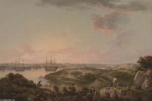 Port Mahon, Minorca With British Men-of-war At Anchor — John Thomas Serres, Romanticism