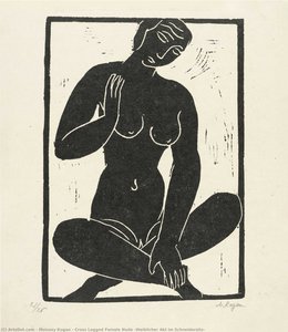 Cross Legged Female Nude (Weiblicher Akt im Schneidersitz)