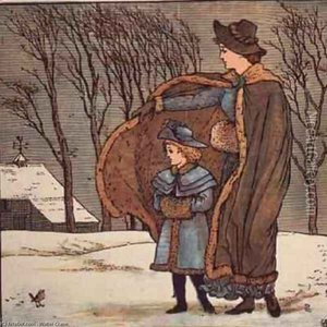The North Wind And The Robin — Walter Crane