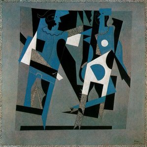 Harlequin And Woman With Collar — Pablo Picasso, Cubism
