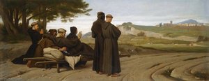 Saint Francois D'assise Transporte Mourant A Sainte Marie Des Anges, Benit La Ville D'assise — François Léon Benouville