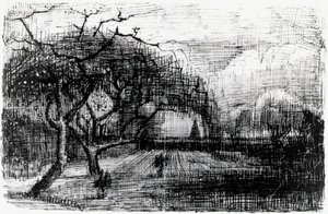 Parsonage With Flowering Trees — Vincent Willem Van Gogh, Post-impressionism