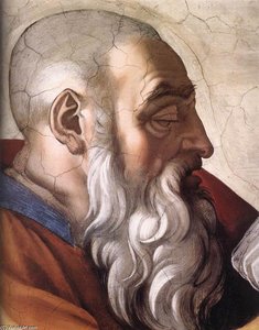 Zechariah (detail) — Michelangelo Buonarroti, High Renaissance