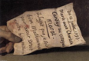 The Death Of Marat (detail) — Jacques-louis David