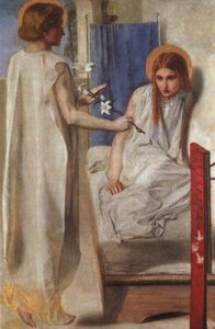 The Annunciation — Dante Gabriel Rossetti, Pre-raphaelite