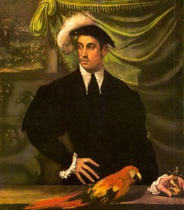 Man With A Parrot — Niccolo Dell' Abate