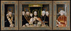 Christ Blessing, Surrounded By A Donor Family — Albrecht Dürer