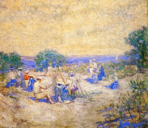 People Sketching By The Shore — Robert Lewis Reid