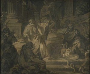 Moïse Transformant Son Bâton En Serpent — Donatien Nonnotte