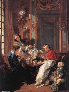 The Afternoon Meal — François Boucher, Rococo Style
