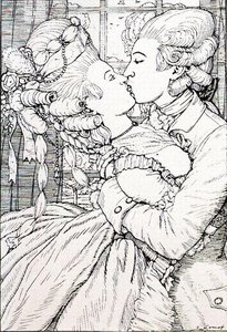 The Kiss. Illustration To The Book Of The Marquise — Konstantin Andreevic Somov, Art Nouveau