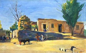 Village Ashnak — Martiros Sarian, Naive Art / Primitivism