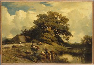 L'abreuvoir Et Le Grand Chêne — Jules Dupré, Barbizon School
