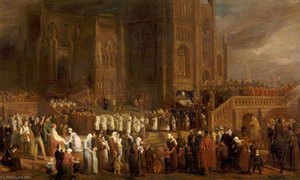 The Funeral Procession Of William Canynge (c.1399–1474), To St Mary Redcliffe, Bristol, 1474 (finished Study) — Edward Villiers Rippingille