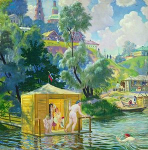 Bathing — Boris Mikhailovich Kustodiev