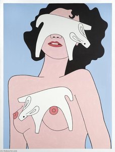 Girl with cloth rabbits