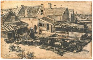Fish-drying Barn, Seen From A Height — Vincent Willem Van Gogh, Post-impressionist Expressionism