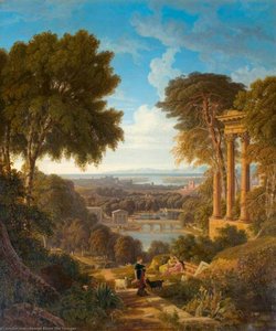 Landscape With Classical Ruins, Figures And Goats