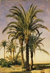 Palm Trees — Prosper Georges Antoine Marilhat, Orientalist Painting