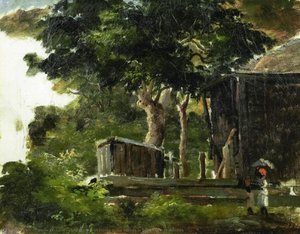 Landscape With House In The Woods In Saint Thomas, Antilles — Camille Pissarro, Impressionist Landscape Painting