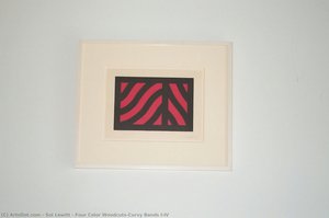 Four Color Woodcuts-curvy Bands I-iv — Solomon Lewitt