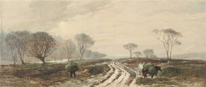 Bracken Gathering On A Windswept Moor — Edward Duncan
