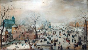 Winter Landscape With Skaters — Hendrick Avercamp