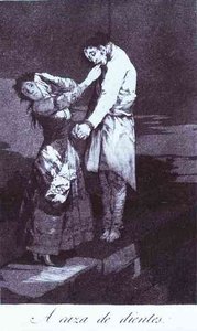 Capricho 12 A Caza De Dientes (out Hunting For Teeth) — Francisco José De Goya Y Lucientes