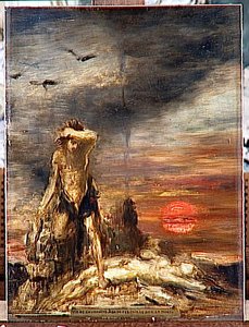 La Vie De L'humanité L'age De Fer, Caïn. Le Soir. La Mort — Gustave Moreau