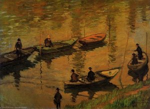Anglers On The Seine At Poissy — Claude Monet, Impressionism