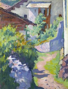 House And Road At Capolago — Giovanni Giacometti