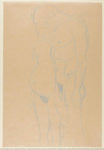 Pregnant Woman With Her Head Bowed, Hugged By A Man With His Head Bowed As Well. Study For The Painting — Gustav Klimt
