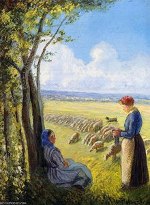 Shepherdesses. — Camille Pissarro