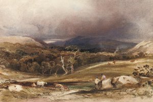 An Extensive Landscape With Cattle And Figures In The Foreground — Anthony Vandyke Copley Fielding