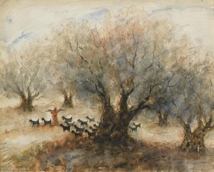 Goatherd With His Flock — Reuven Rubin