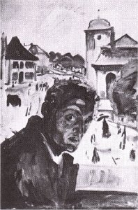 Self-portrait — Edvard Munch, Expressionistic