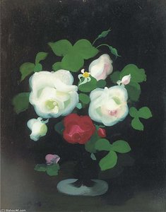 Still Life Of Roses In A Vase. — James Stuart Park, Impressionism
