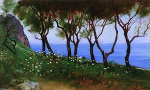 Cesina Landscape: Study For 'twilight And Poppies — Charles Caryl Coleman