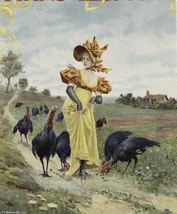 Lady Feeding Berries To Turkeys
