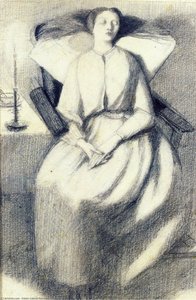 Elizabeth Siddal Seated In A Chair — Dante Gabriel Rossetti