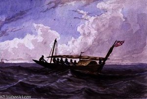 Native Boat Between Sierra Leone And Adjacent Country — Thomas Baines