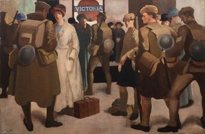 Victoria Station, District Railway — Bernard Meninsky