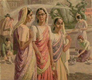 Indian Women In Trafalgar Square, London — Harold Dearden