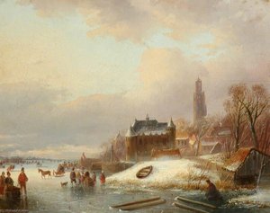 Snow Scene In Holland — Franz Xavier Winterhalter