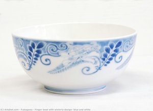 Finger Bowl With Wisteria Design, Blue And White — Fukagawa