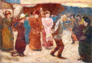 Figures On A Street — Louis Hayet