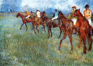 Jockeys In The Rain — Edgar Degas