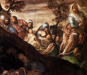 The Miracle Of The Loaves And Fishes (detail) — Jacopo Tintoretto